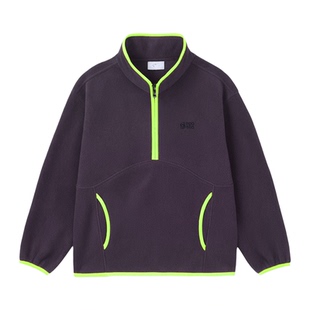 ebaer儿童摇粒绒卫衣2025冬装新款男童轻暖外套女童半开襟上衣潮