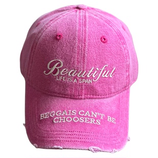 /乞丐无法选择/美式复古做旧棒球帽子加长檐深筒大头围通用鸭舌帽