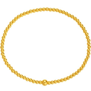 潮宏基传家宝黄金手链古法足金手串手绳女启福圆珠结婚 计价