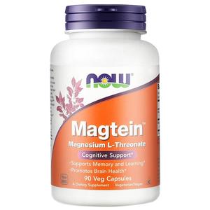 NOW美国进口苏糖酸镁补充剂偏头痛青少年儿童大脑营养专注记忆力