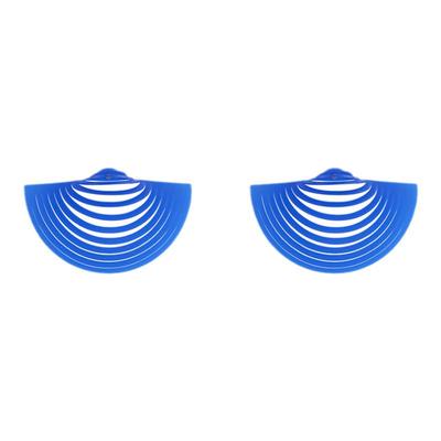 吾也 克莱因蓝 波影耳环耳夹轻盈艺术小众新款柔软波动