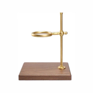 黄铜胡桃木手冲咖啡支架V60咖啡滤杯玻璃滤杯架可调节滴漏过滤架