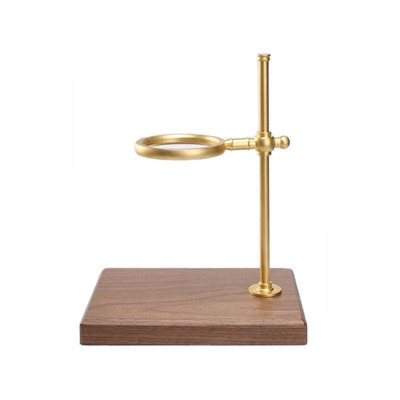 黄铜胡桃木手冲咖啡可调节玻璃