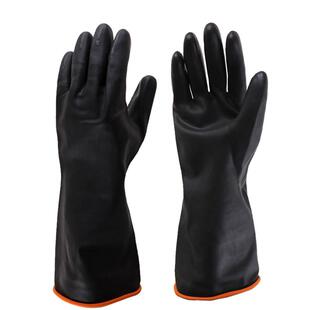 耐酸碱乳胶手套黑色橡胶加长加厚北塔海塔工业防化劳保手套包邮
