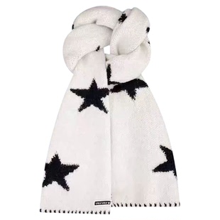 围巾女冬季2025新款韩系氛围感加厚学生高级感星光杳杳简约显白款