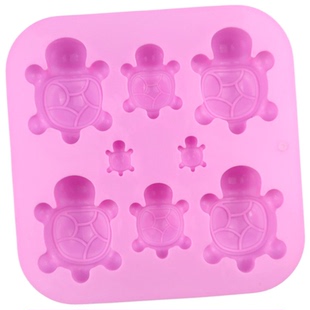 8连卡通小乌龟造型硅胶烘焙蛋糕模具diy糖果冻巧克力模龟苓膏冰块