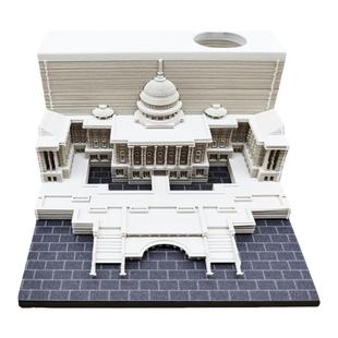 美国白宫笔筒旅行纪念品3D立体纸雕便签本可手撕本送朋友生日礼物