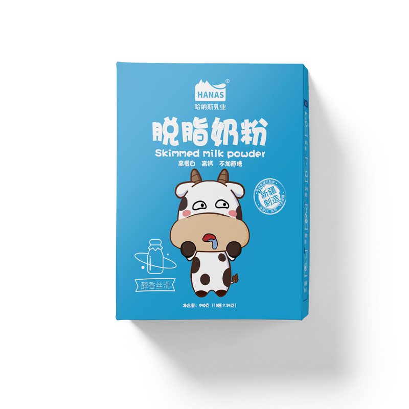哈纳斯乳业脱脂奶粉成年女士学生青少年高钙高蛋白健身早餐牛奶粉
