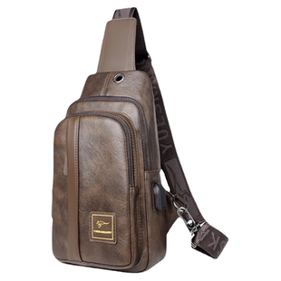 2025新款男士包包胸包男土真皮新款多功能背包皮质潮牌防水单肩包