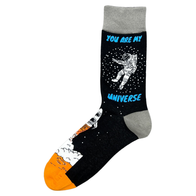 happy男袜子瑞典潮牌嗨皮中筒袜太空人星球纯棉大码彩色卡通花袜