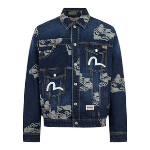 EVISU 福神男士满地佛头底特律复古牛仔外套夹克