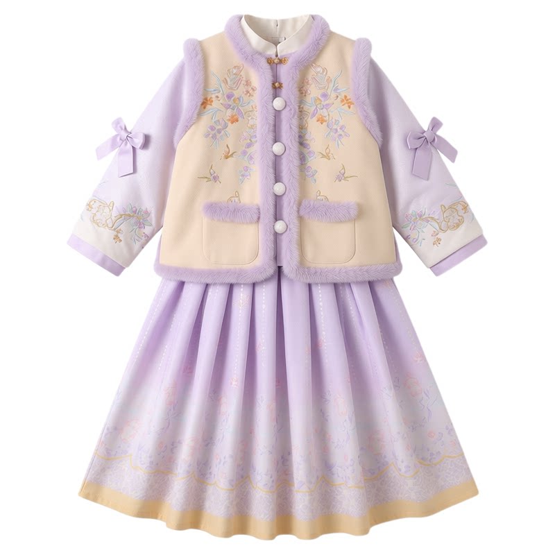 汉服女童冬装儿童2026新款拜年服
