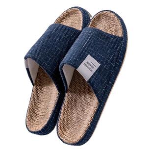 大码亚麻拖鞋男士室内家居静音防滑2025新款居家用布防臭夏季拖鞋