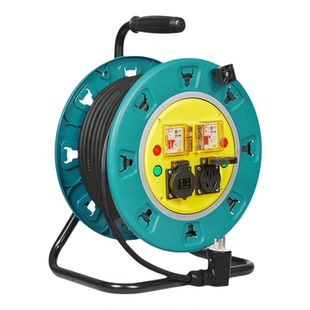 220V一机一控双座双控一机一闸防雨移动电缆盘电源接线盘绕卷线盘