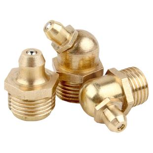 黄铜油嘴枪头铁牛油咀弯直头防尘帽45度90度油嘴铜M6M8M10M12-M16