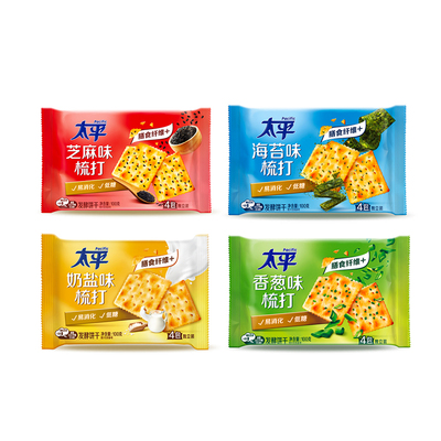 太平苏打饼干咸味奶盐香葱味梳打饼干食品营养代餐办公室解馋零食