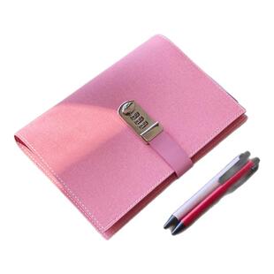 SilverMoon银月2026高颜值笔记本高级简约带锁本亚麻材质成人A5六孔活页牛皮纸日记本男女大号本子可拆卸