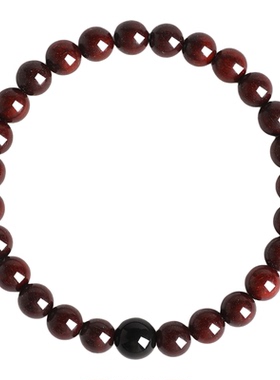 普陀山五行补水乌金黑曜石天然小叶紫檀手串女木质檀木新中式手链