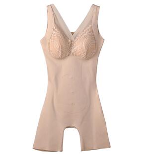 薄款连体塑身衣收腹束腰收肚子免穿文胸后脱式大码美体束身内衣