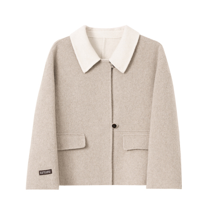 小个子妈妈装宽松双面羊毛大衣