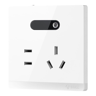 公牛人体感应地脚灯带五孔插座