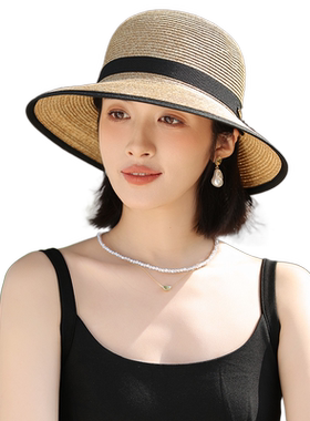 草帽海边女夏季时尚洋气显脸小