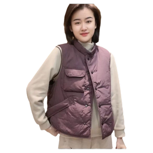 无袖轻薄羽绒棉马甲女2025秋冬款时尚文雅设计感休闲百搭外套马夹