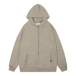 【清仓价】橘子树在哪儿条纹连帽卫衣外套秋季慵懒风百搭长袖上衣