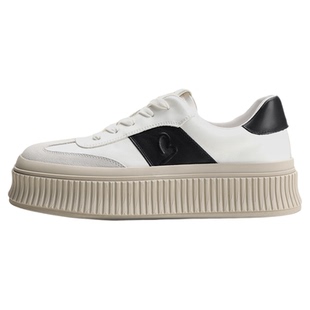 BOSSSUNWEN/博斯·绅威网球板鞋男 潮流厚底增高松糕底时尚板鞋