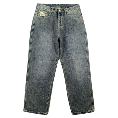 牛仔裤男美式慵懒风阔腿裤长裤