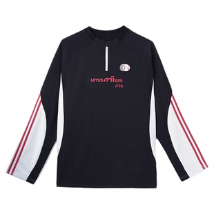 UMAMIISM有茂密声 秋季加绒吸湿速干衣骑行运动健身半拉链长袖T恤