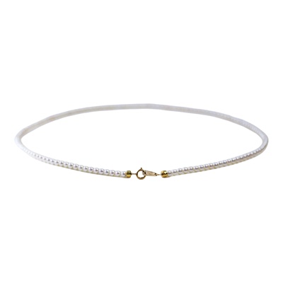 2mm小珍珠项链女18K金极光