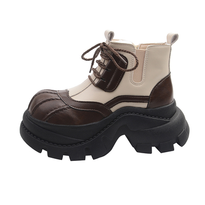 复古低帮黑色马丁靴女系带机车靴