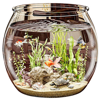 【摔坏包赔】亚克力高透鱼缸圆形