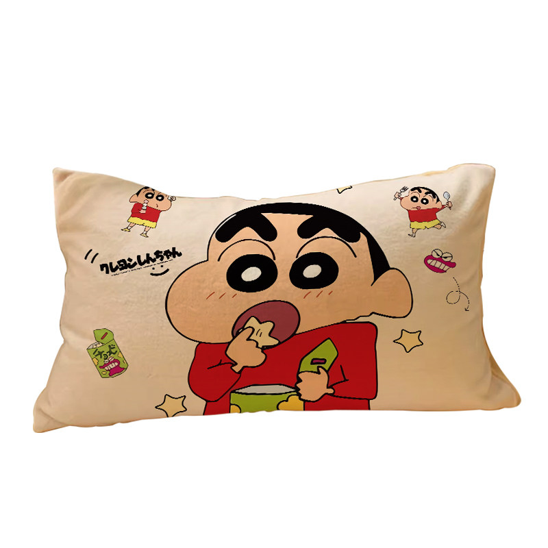 冬季牛奶绒加厚枕套蜡笔小新法莱枕套