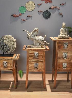 中式客厅玄关民宿落地仿古收纳艺术陈设家居装饰禅意茶室摆件架子