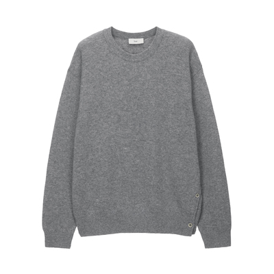 Dunst中性纽扣装饰毛衣圆领