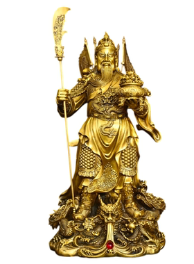 黄铜关公摆件武财神铜像工艺品