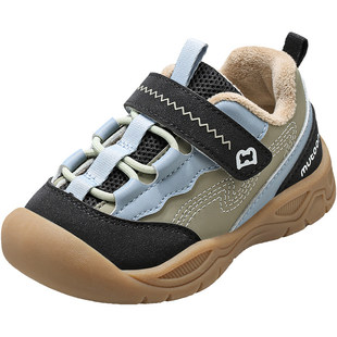 牧童儿童运动鞋2025冬季新款童鞋男童皮面加绒保暖户外二棉鞋女童