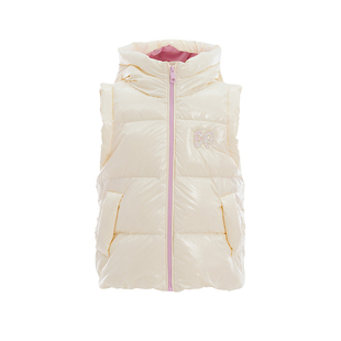 [商场同款]EP雅莹童装2025冬女童新款亮面连帽短款羽绒服马甲背心