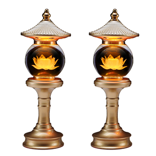 2026新款佛灯供佛灯一对插电莲花灯家用佛堂佛前灯观世菩萨长明灯