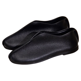 老北京鞍鞋手工真牛皮透气休闲男鞋父亲老爹老头便鞋功夫鞋懒汉鞋