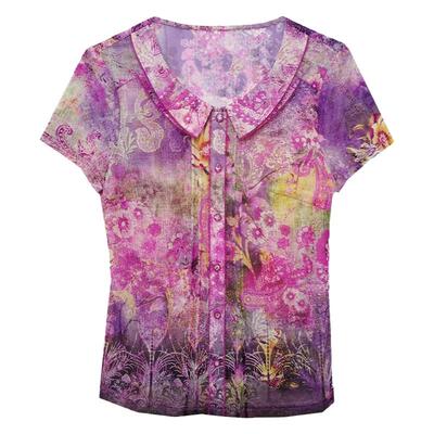 品牌折扣台湾纱t恤中年女上衣