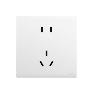 罗格朗墙壁电源插座面板多孔五孔十只装二三插86型暗装简悦陶瓷白