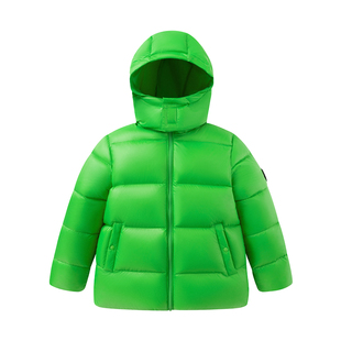 junejunior童装黑金亲子羽绒服冬季儿童加厚三防连帽外套防寒服