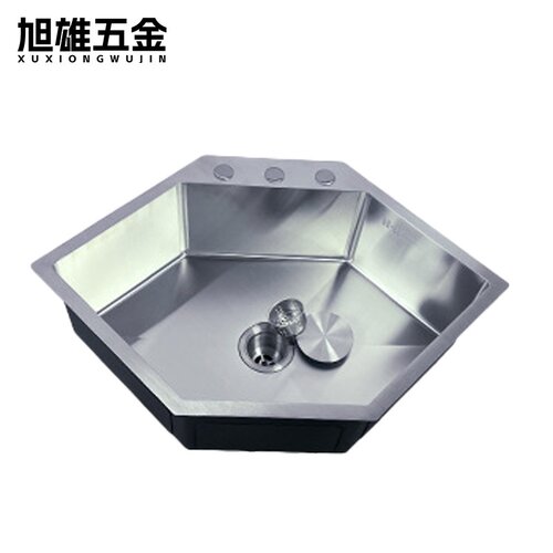 钻石型304不锈钢五角水槽转角拐角厨房洗菜盆异形六角洗碗槽水池