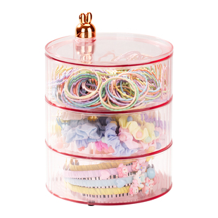 发饰收纳盒儿童女童发夹头绳皮筋桌面女孩发圈小首饰大容量防尘