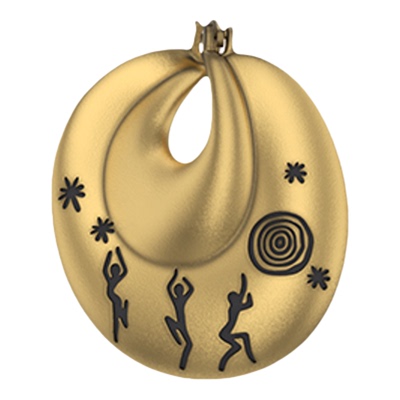 GOOGMO法式复古耳环小众设计高级感耳圈空心椭圆环圈圈镀金耳钉