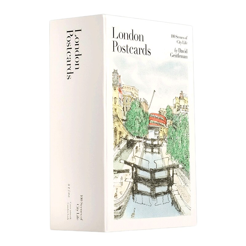 英文原版 100 London Postcards 伦敦 城市水彩画明信片 英文版 进口英语原版书籍