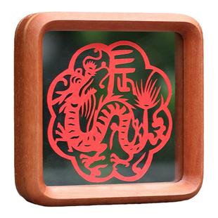 山百集剪纸吴笑梅非遗手工艺术作品十二生肖图案成品画框剪纸摆件